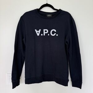 A.P.C. Navy Crewneck Sweater Minimalist Design